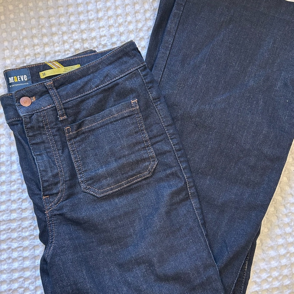 Maeve Women’s Dark Blue front pocket Jeans